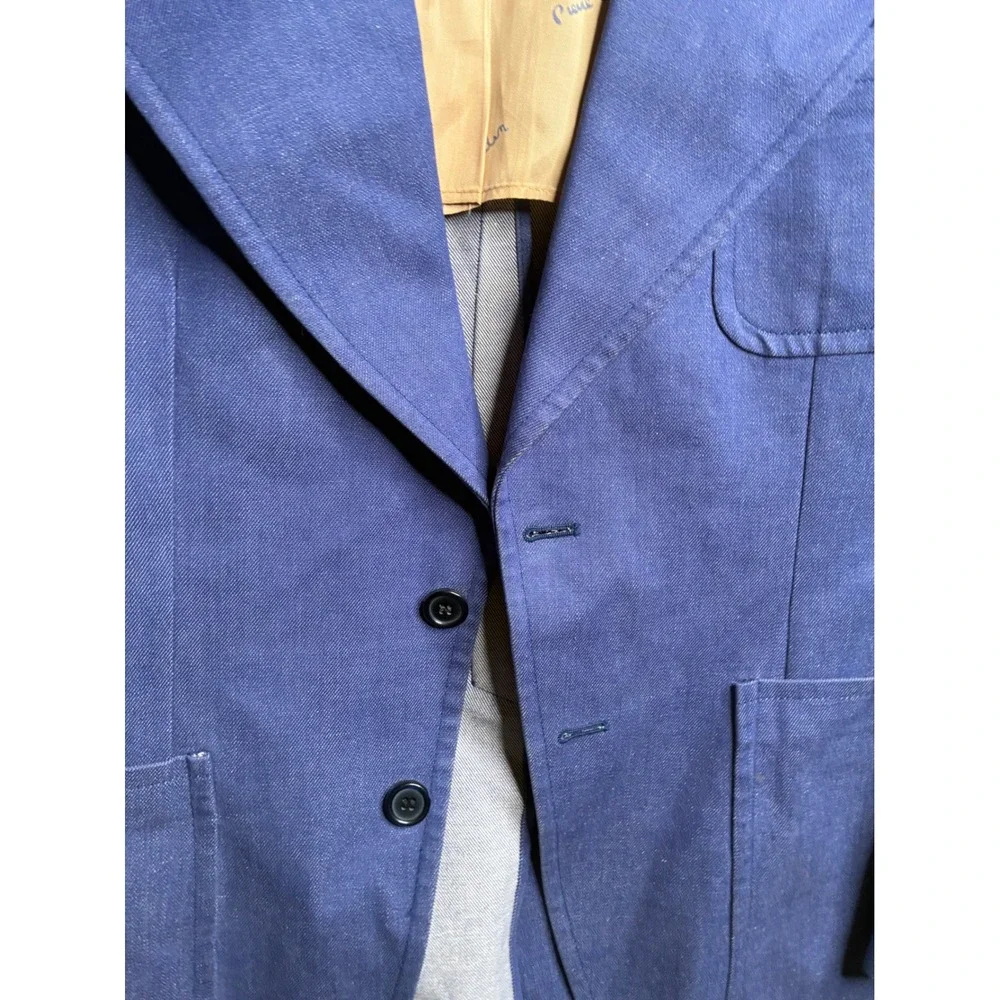 Pierre Cardin Relax Vintage Blue Twill Blazer Sport Coat 40 M Made in Brazil